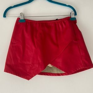 red short skort with shorts underneath never worn tags still on